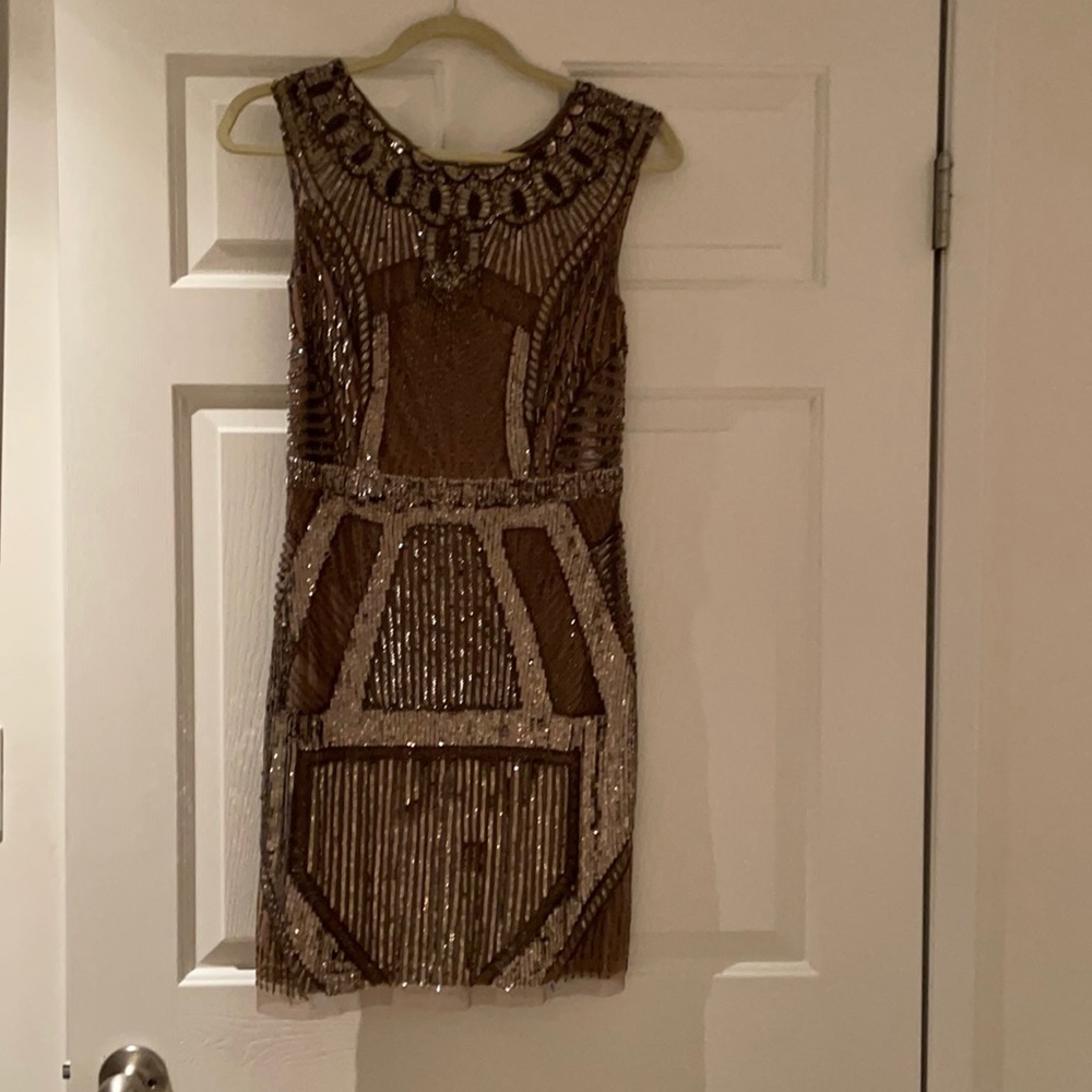 Beaded and sequence mini dress